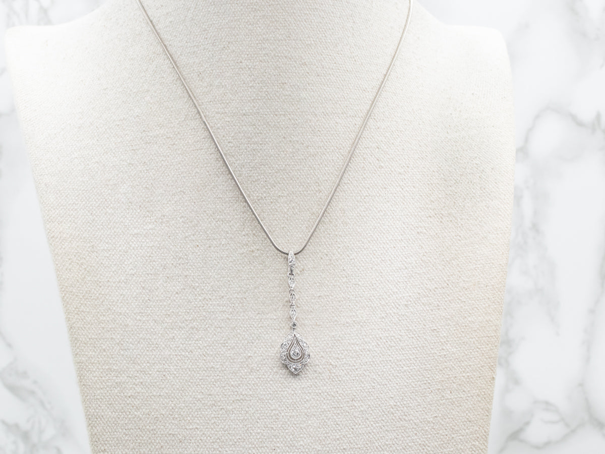 Platinum Diamond Drop Pendant