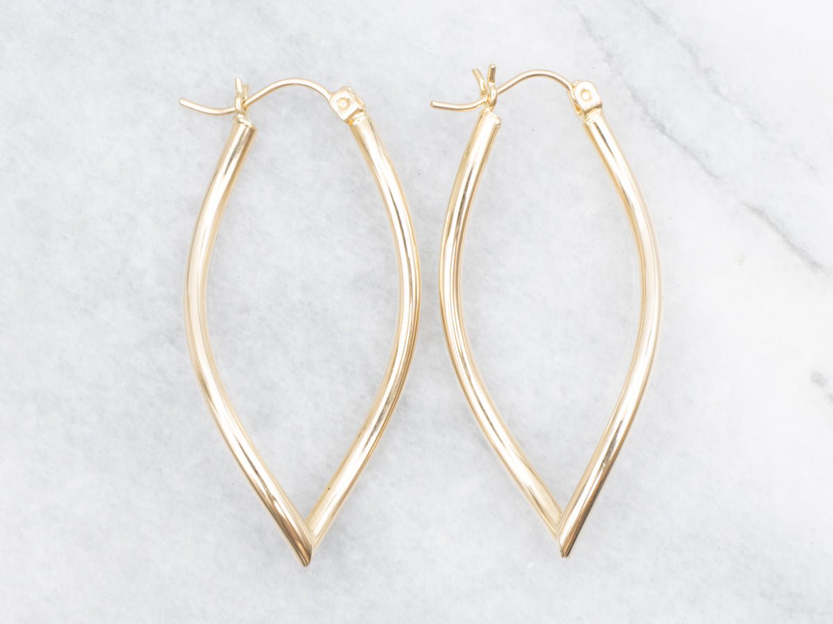 Wavy Pointed Tube Hoop Earrings