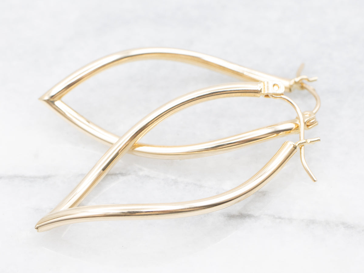 Wavy Pointed Tube Hoop Earrings