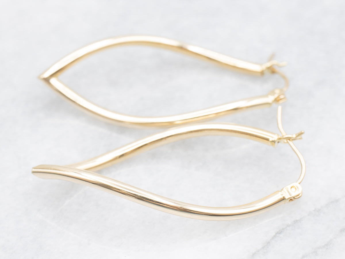 Wavy Pointed Tube Hoop Earrings