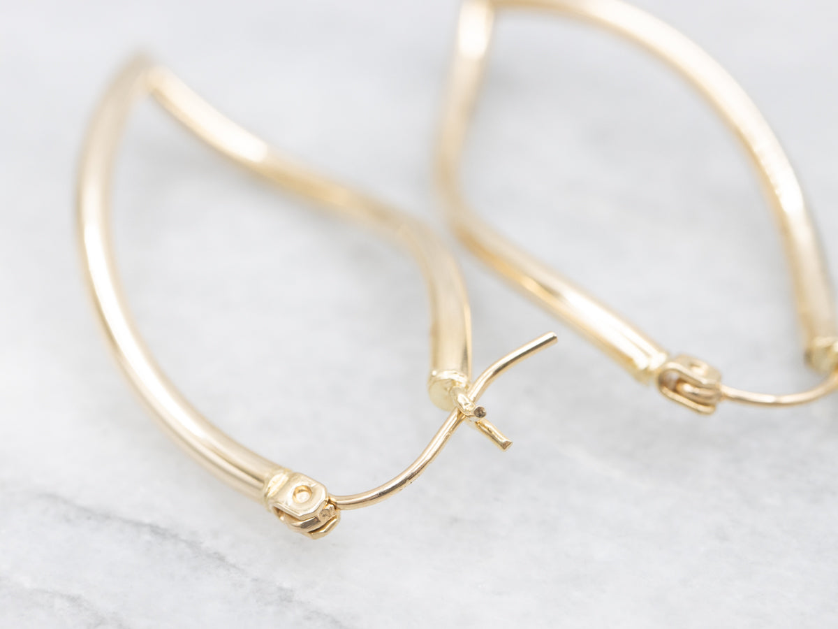 Wavy Pointed Tube Hoop Earrings