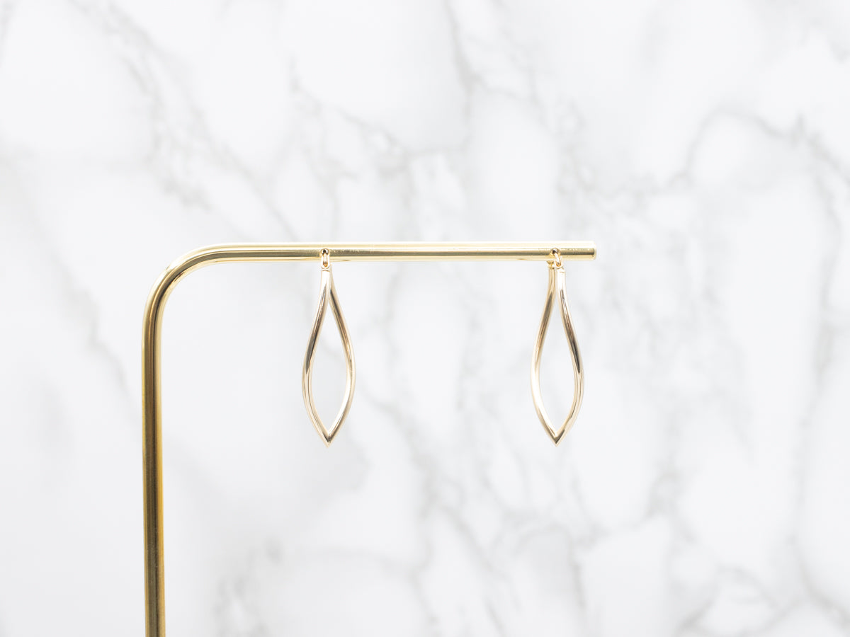 Wavy Pointed Tube Hoop Earrings