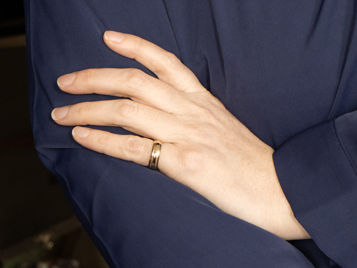 Channel Set Diamond Wedding Band with Milgrain Edge