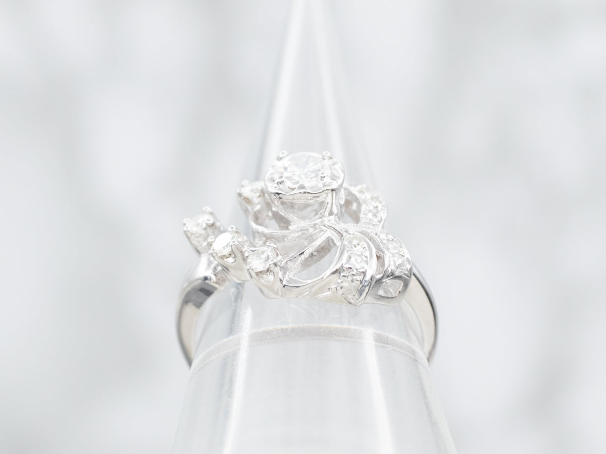 Old Hollywood 1950s Diamond Cocktail Ring