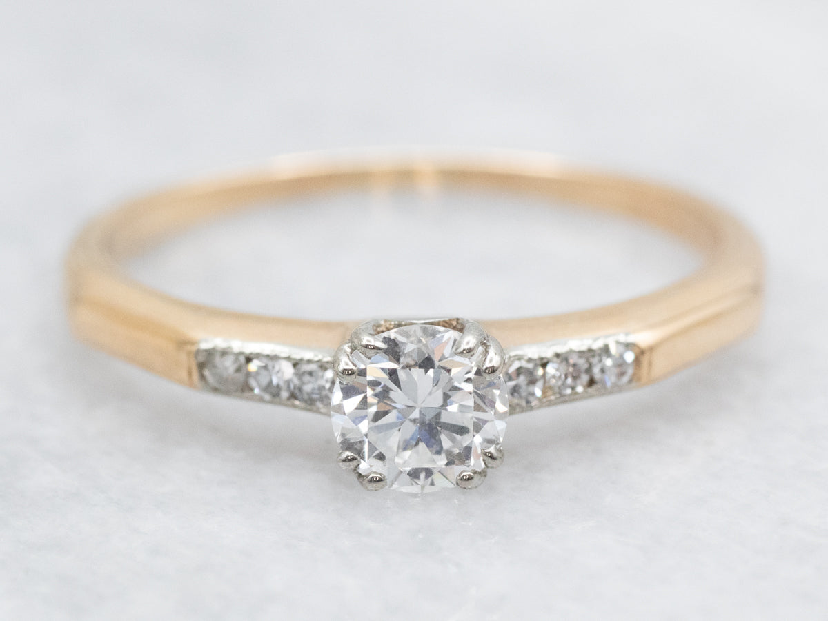 1940s European Cut Diamond Engagement Ring