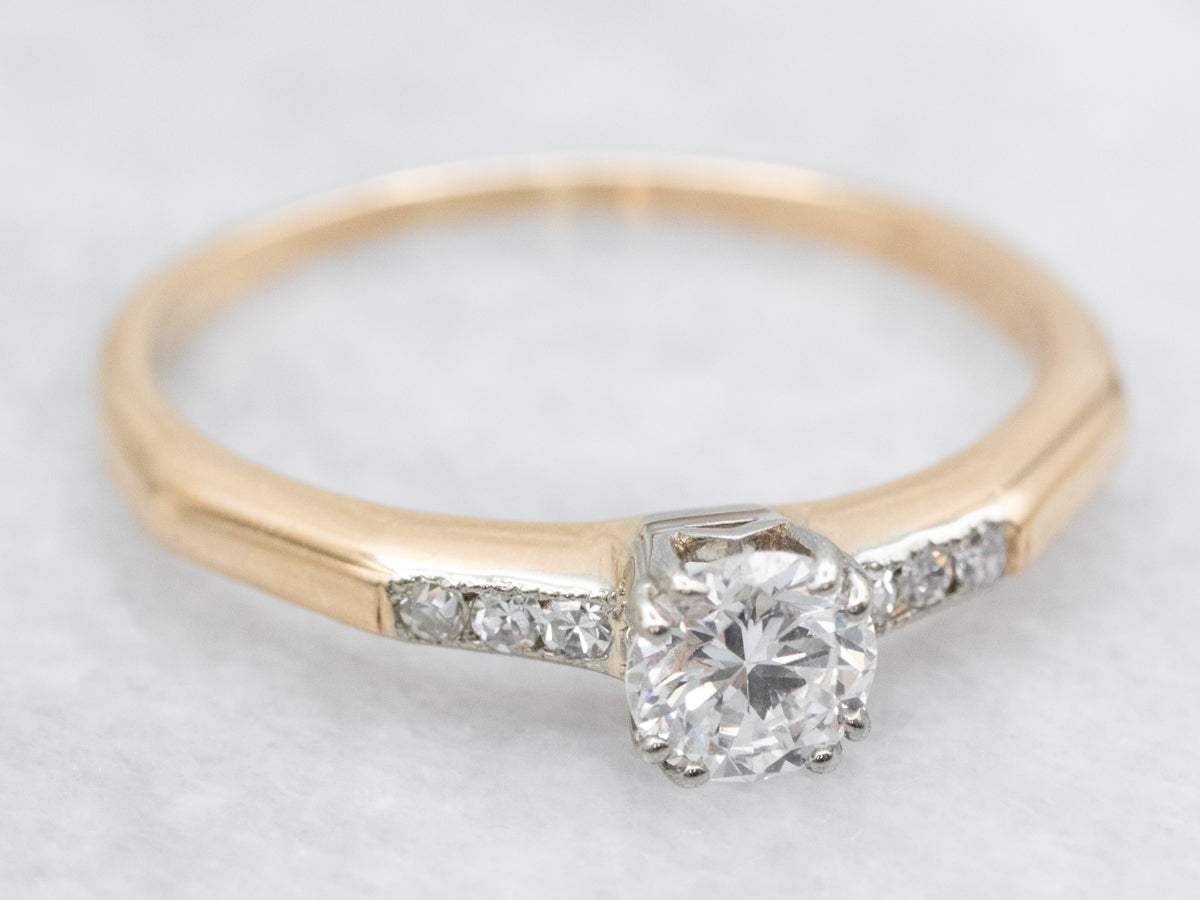 1940s European Cut Diamond Engagement Ring