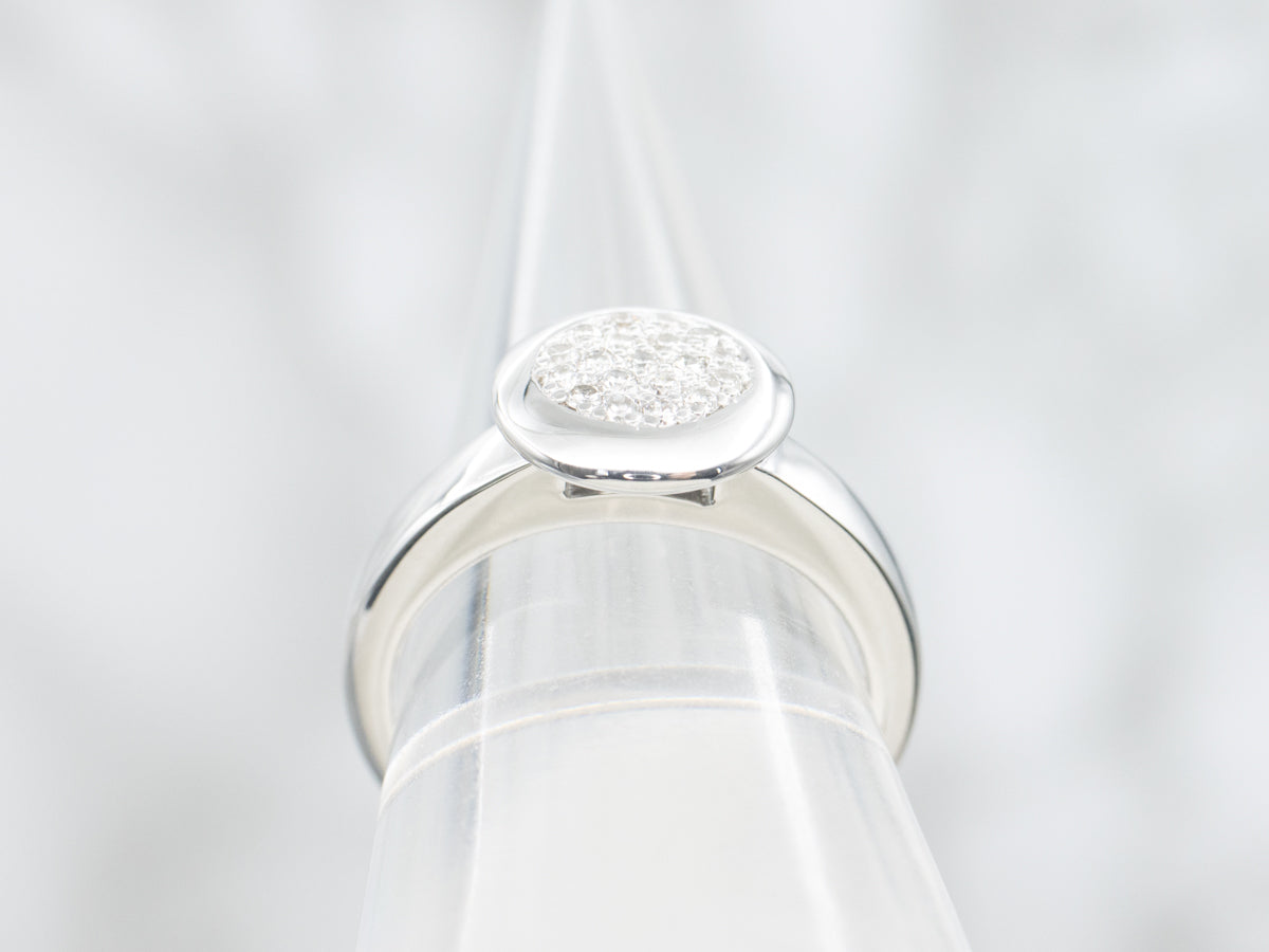 Modernist White Gold Diamond Cluster Ring