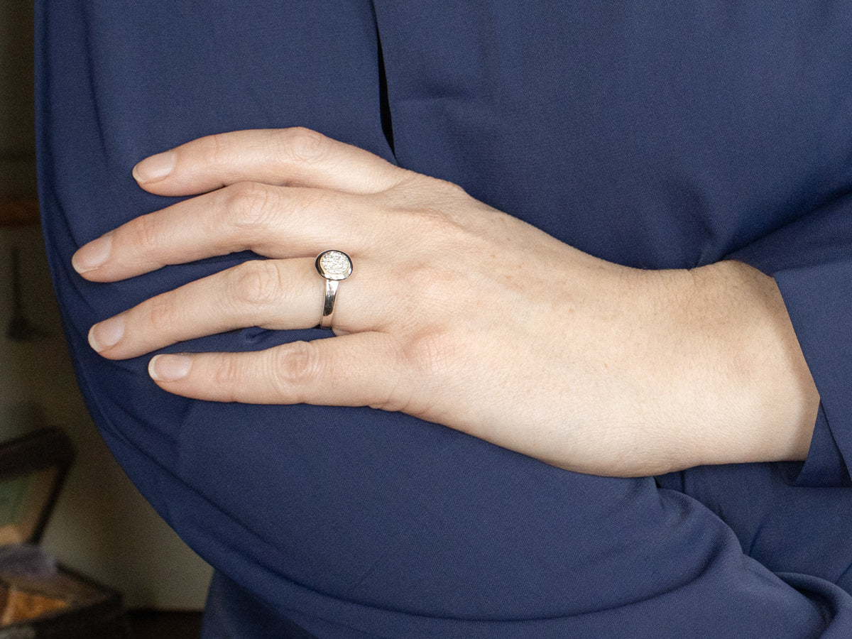 Modernist White Gold Diamond Cluster Ring