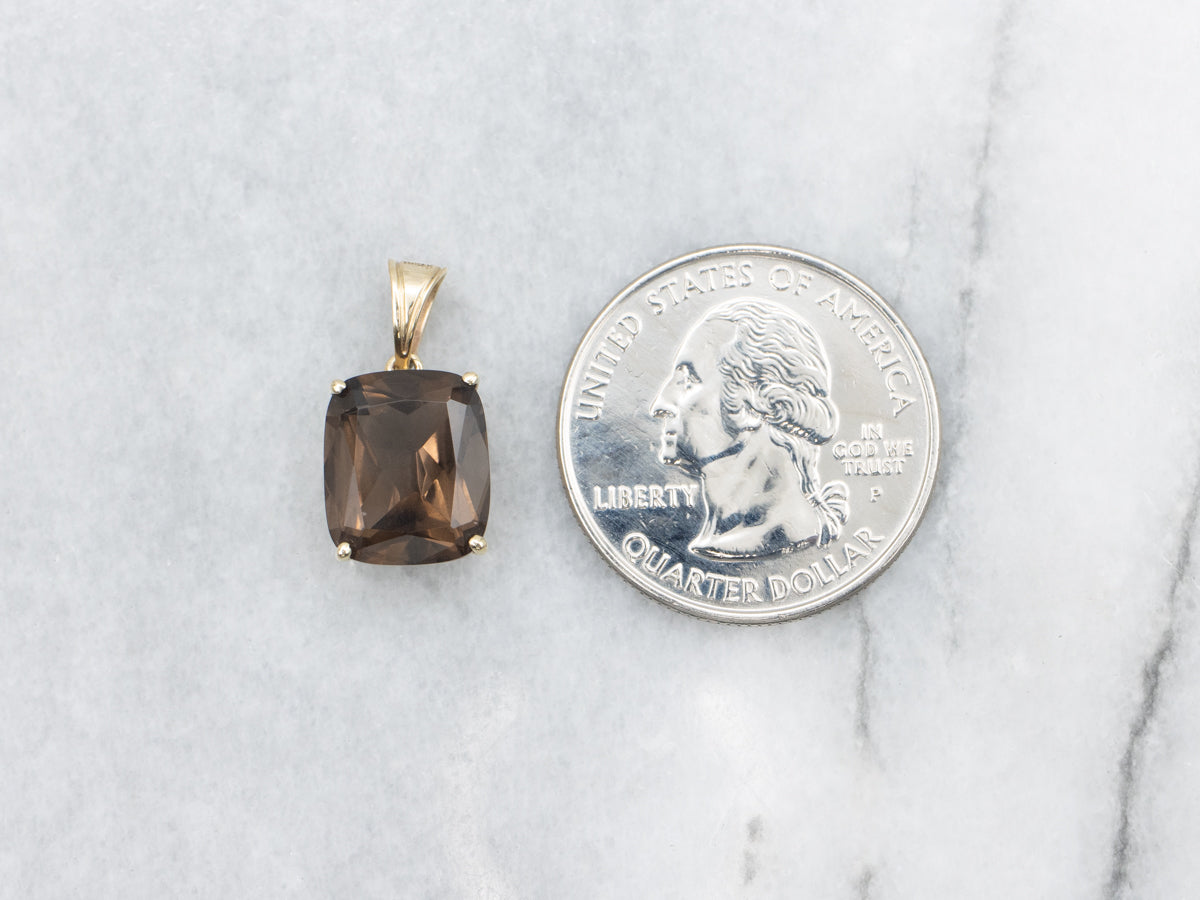 Cushion-Cut Smokey Quartz Pendant