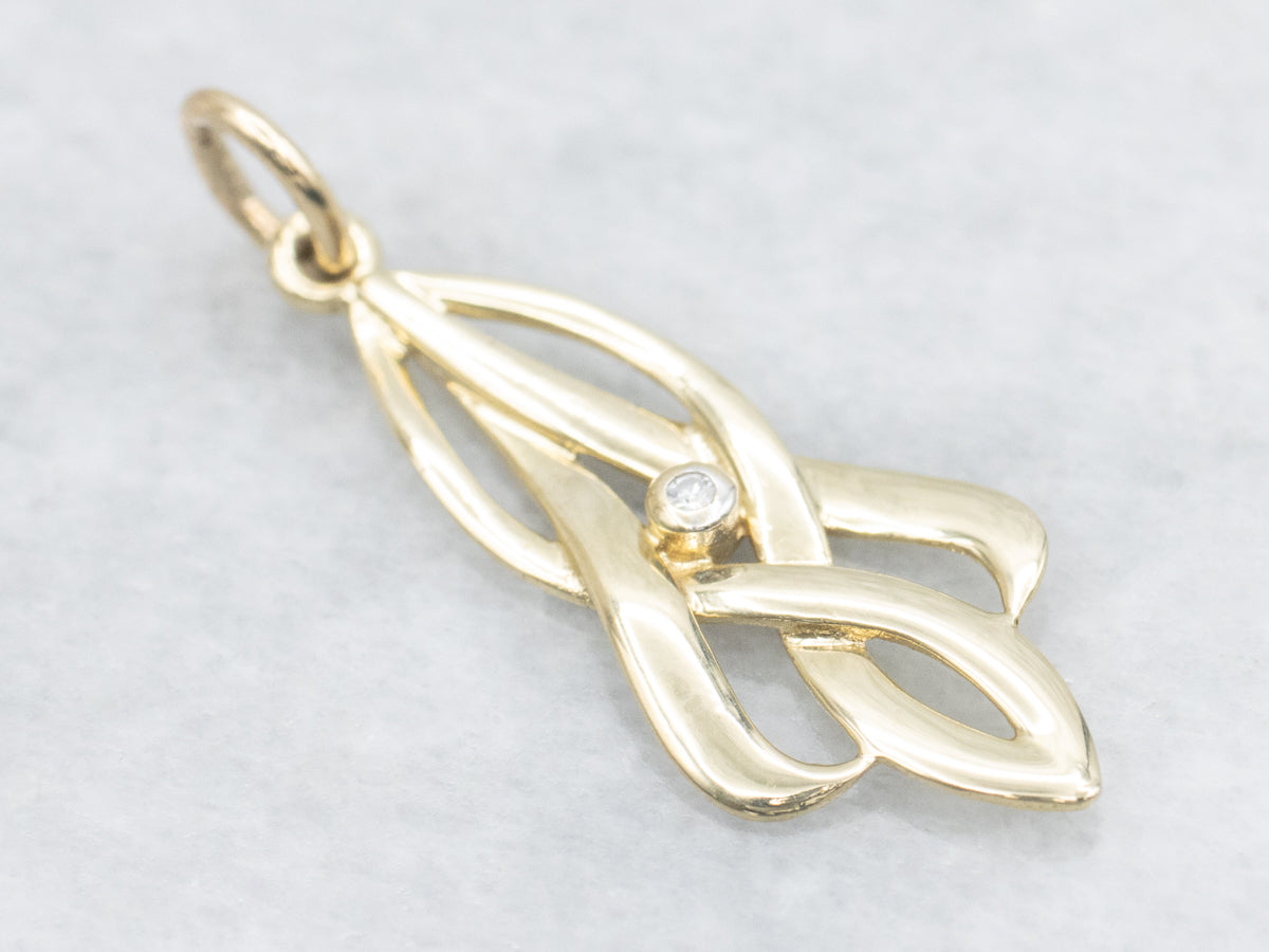 Yellow Gold Looping Diamond Pendant