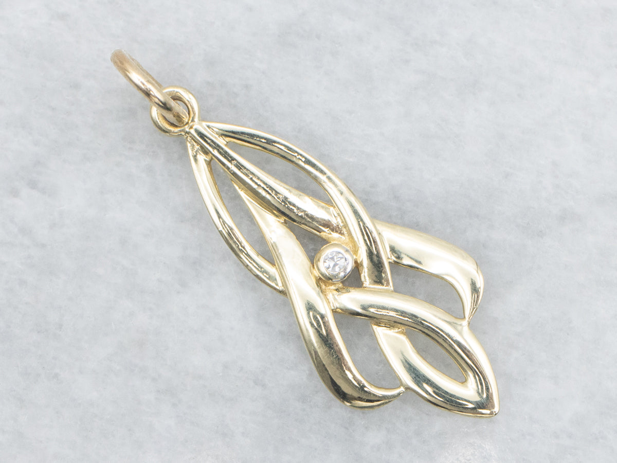 Yellow Gold Looping Diamond Pendant