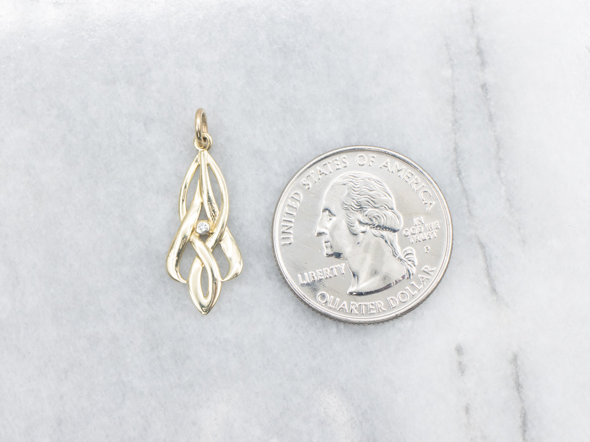 Yellow Gold Looping Diamond Pendant