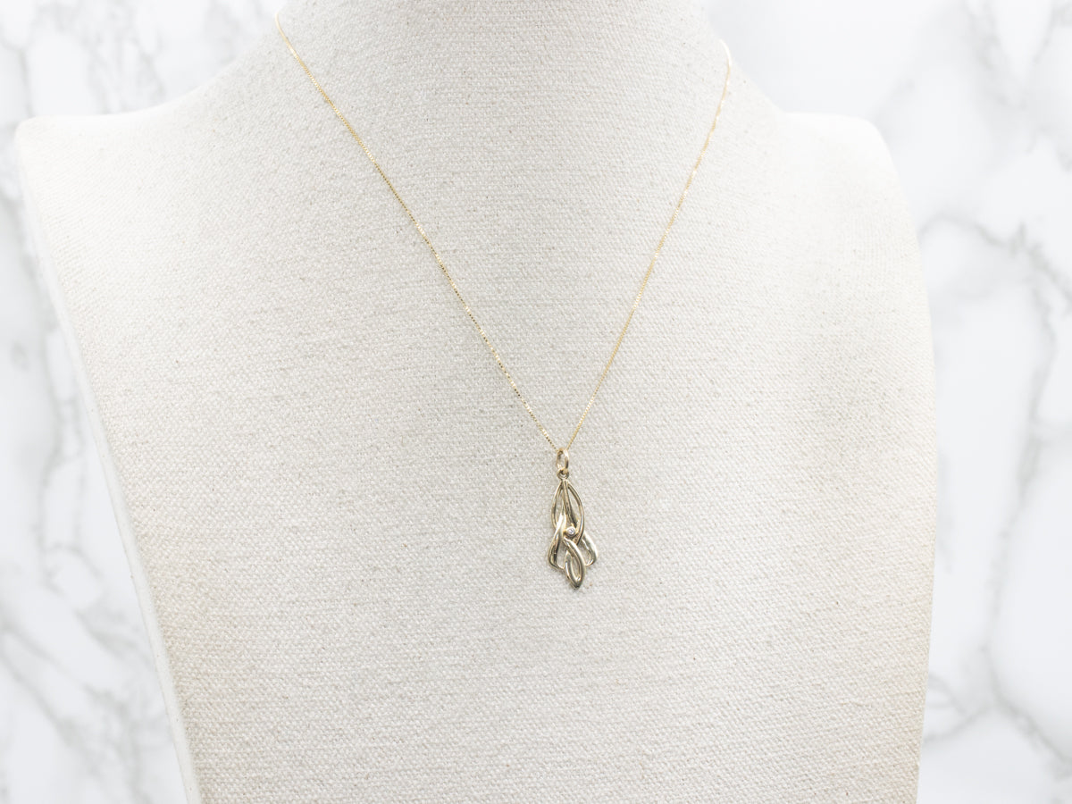 Yellow Gold Looping Diamond Pendant