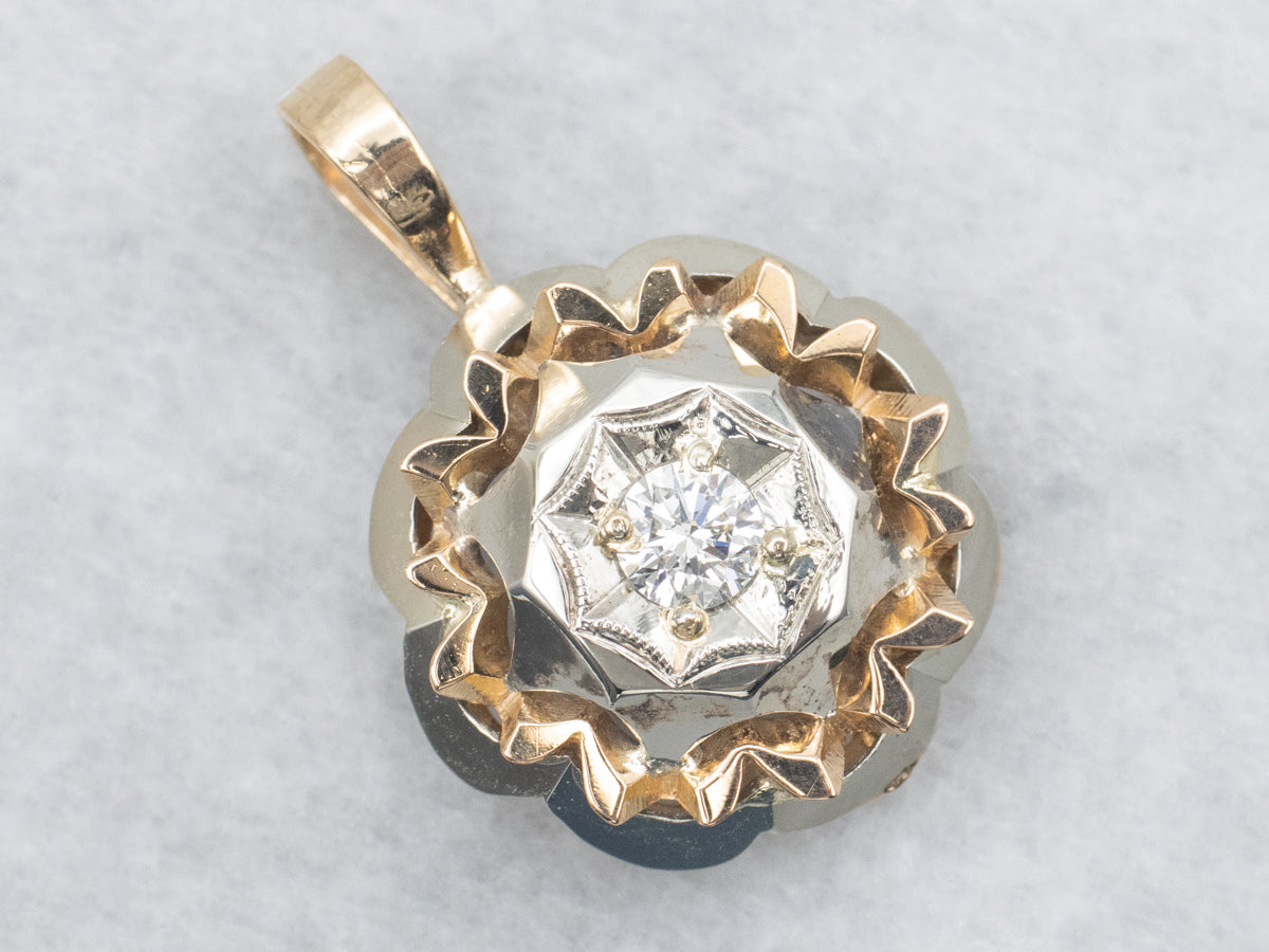 Two-Tone Gold Mix Era Diamond Pendant