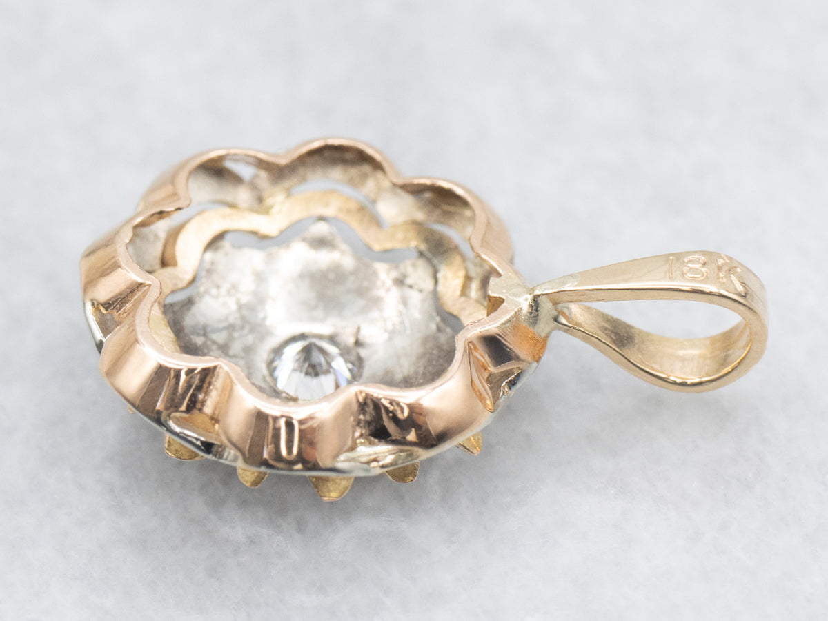Two-Tone Gold Mix Era Diamond Pendant