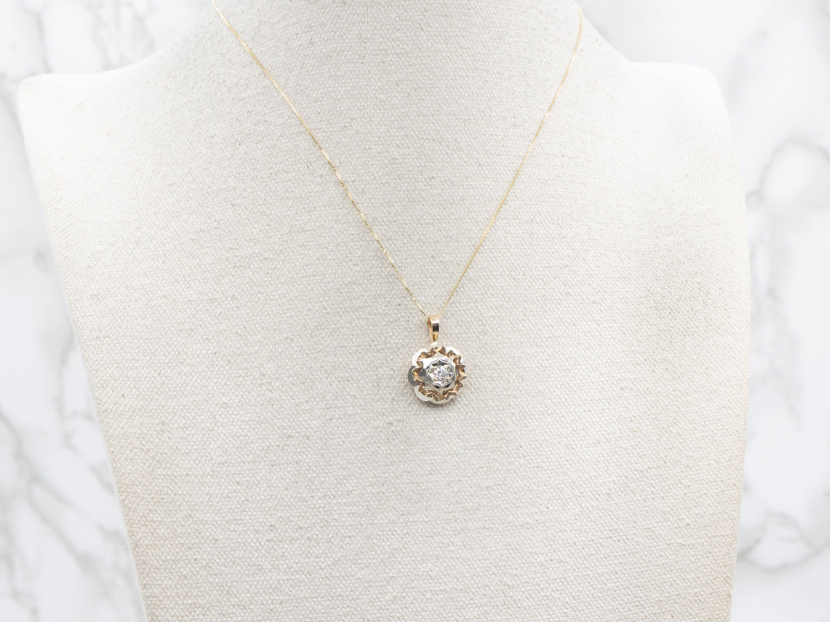 Two-Tone Gold Mix Era Diamond Pendant