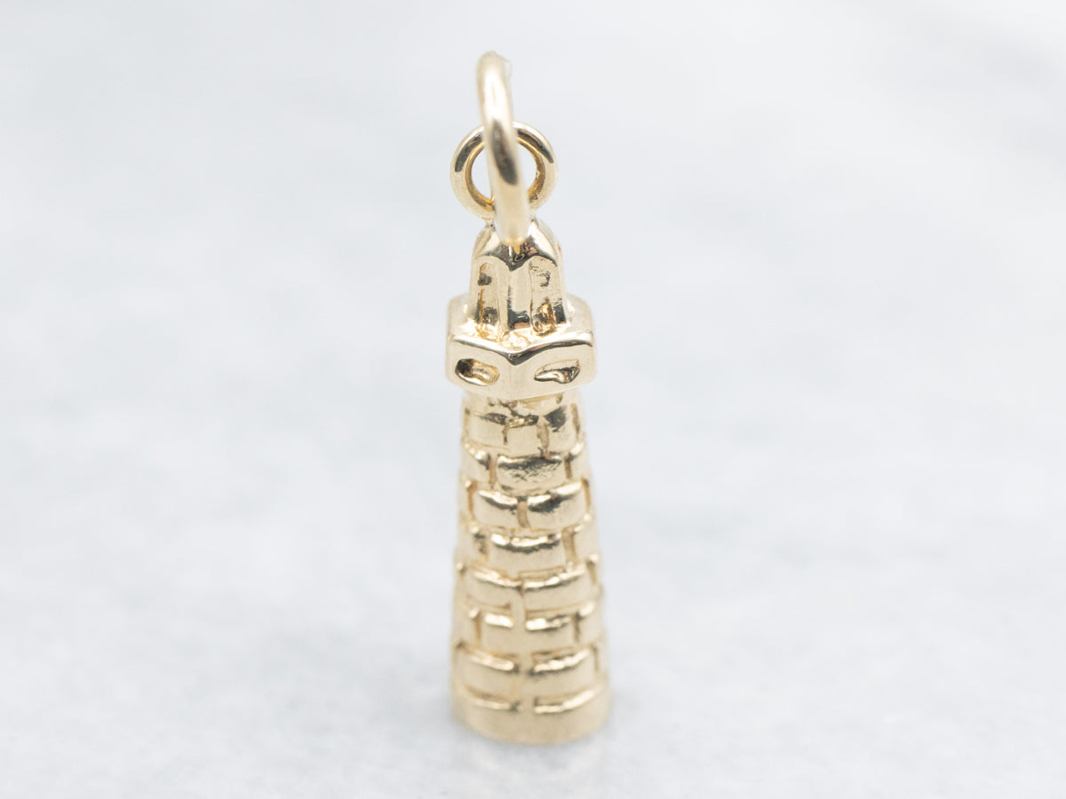 Polished Gold Lighthouse Charm