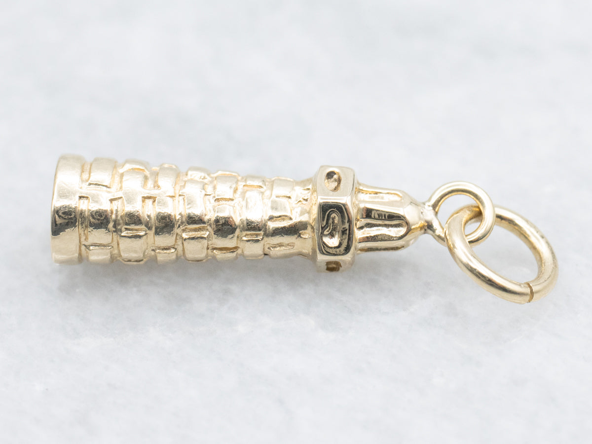 Polished Gold Lighthouse Charm