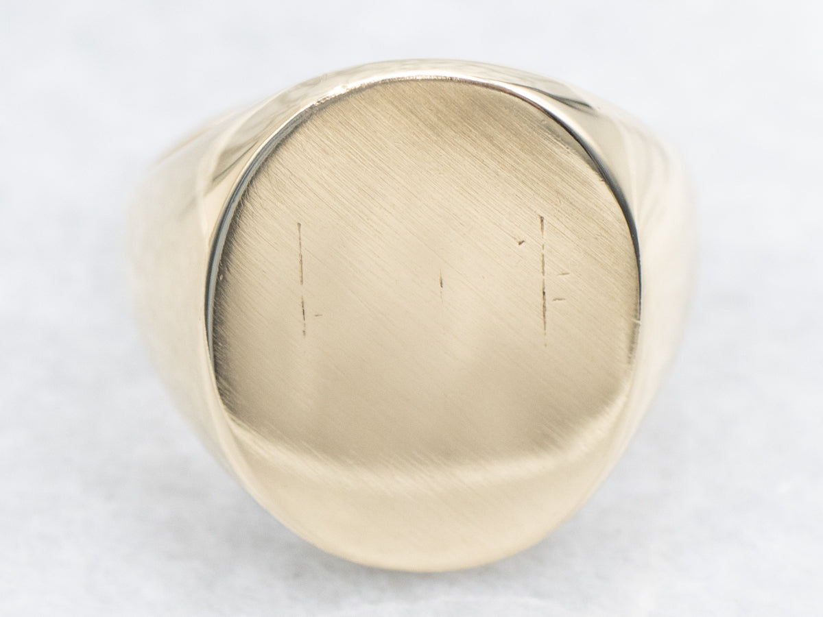Plain Oval Top Signet Ring