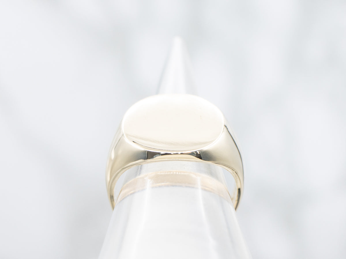 Plain Oval Top Signet Ring