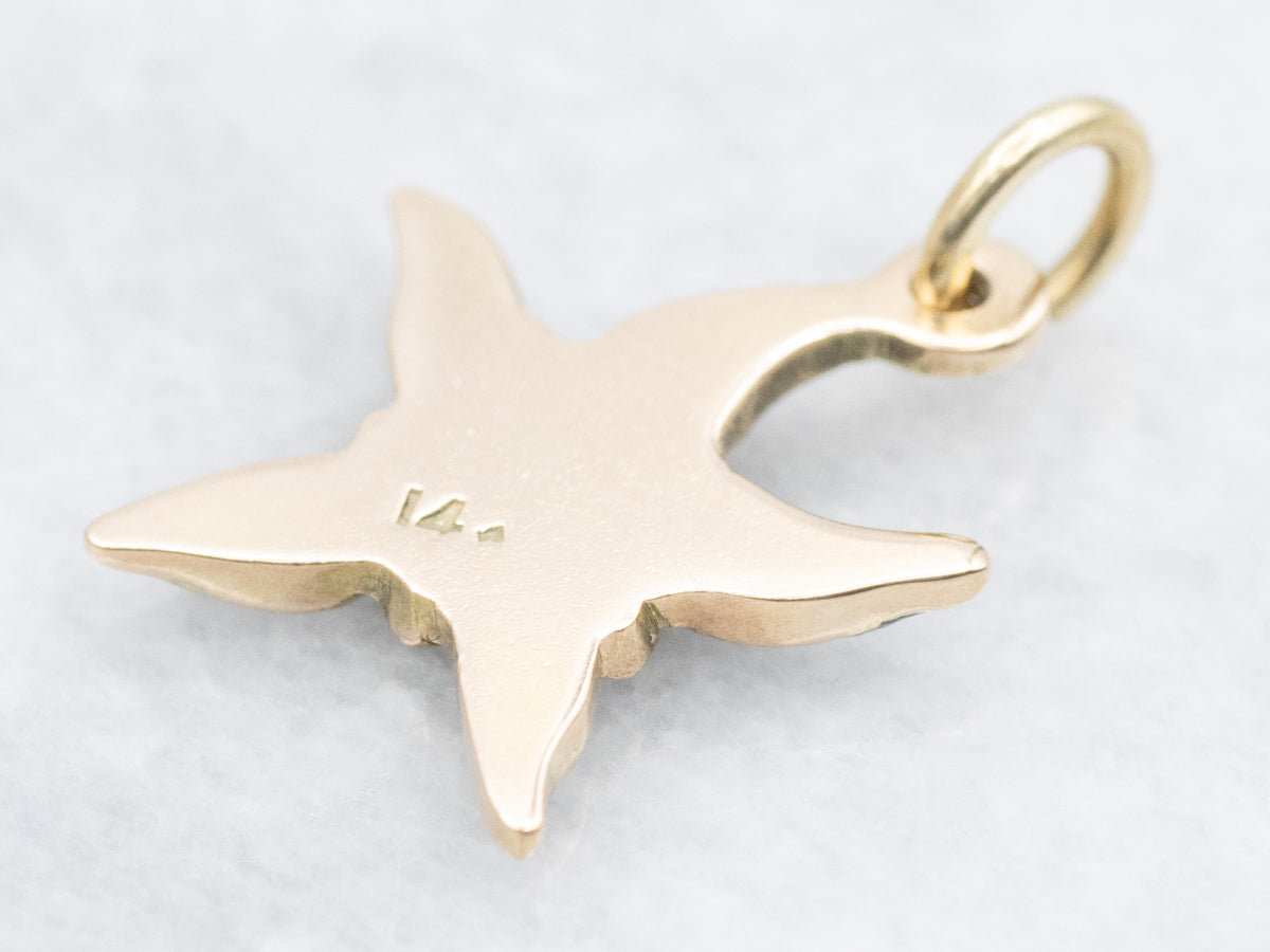 Sweet Blue Enamel Flower Pendant