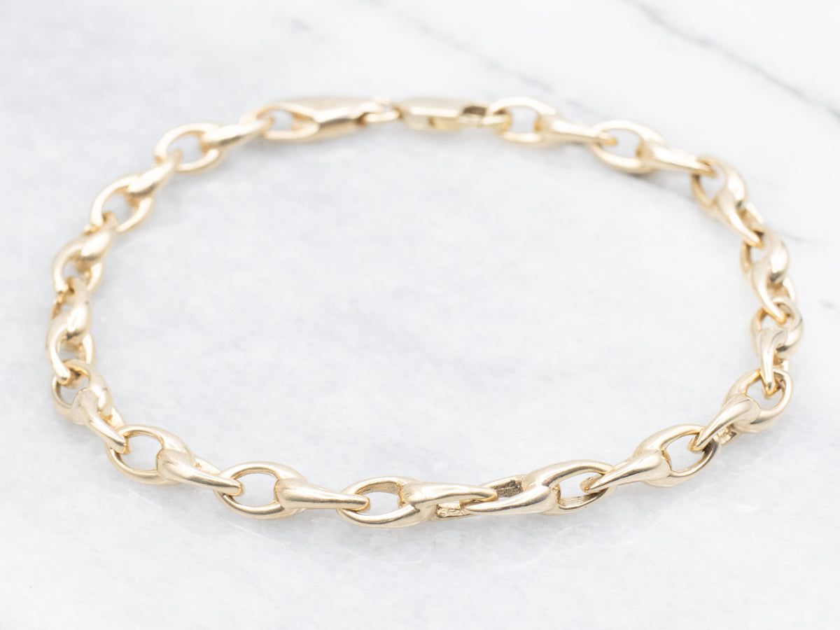 Yellow Gold Oval Link Bracelet