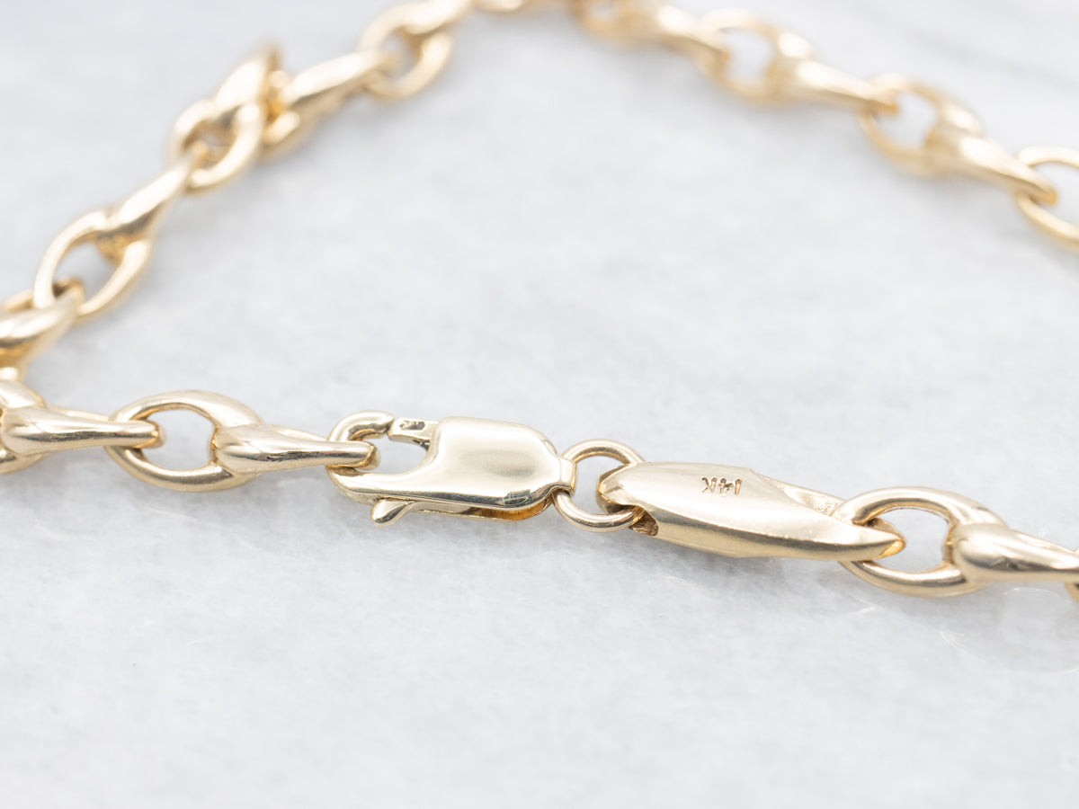 Yellow Gold Oval Link Bracelet