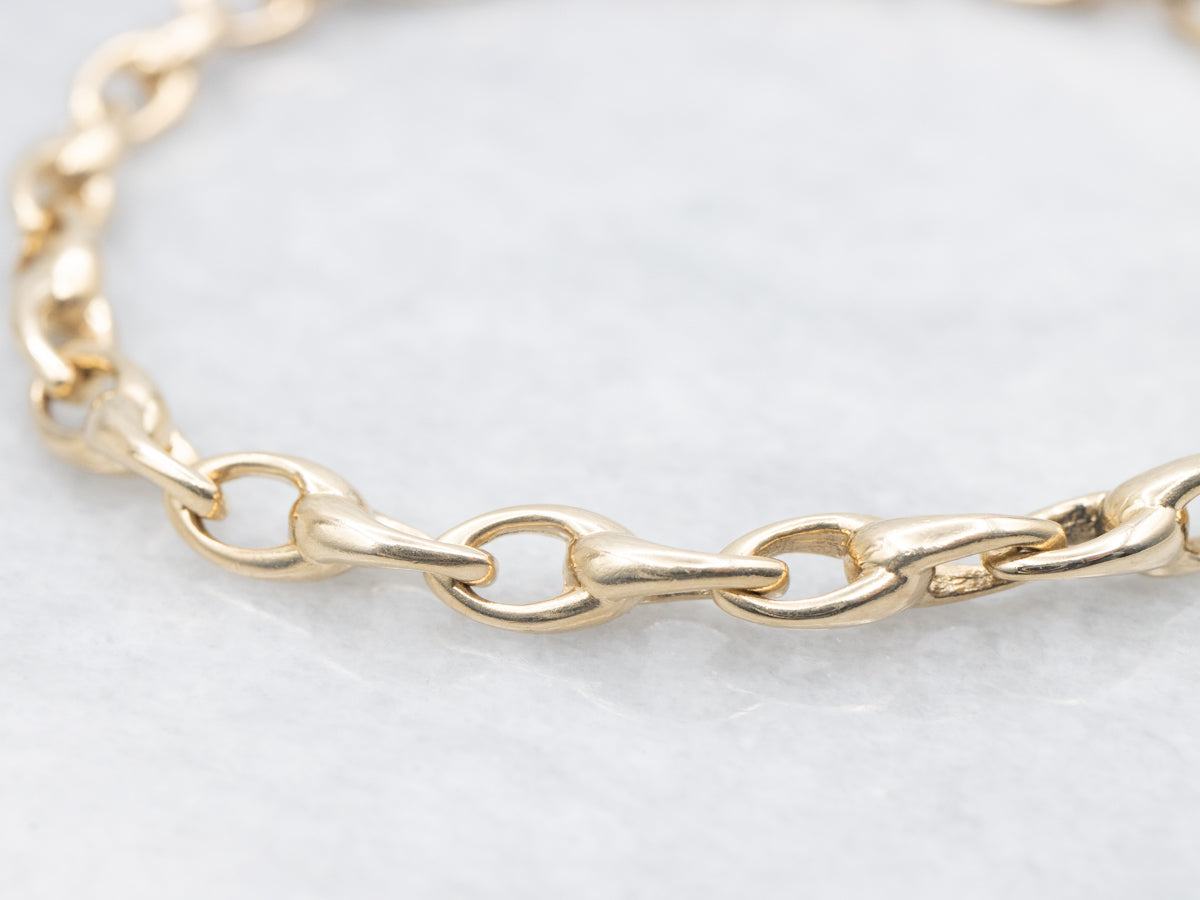 Yellow Gold Oval Link Bracelet