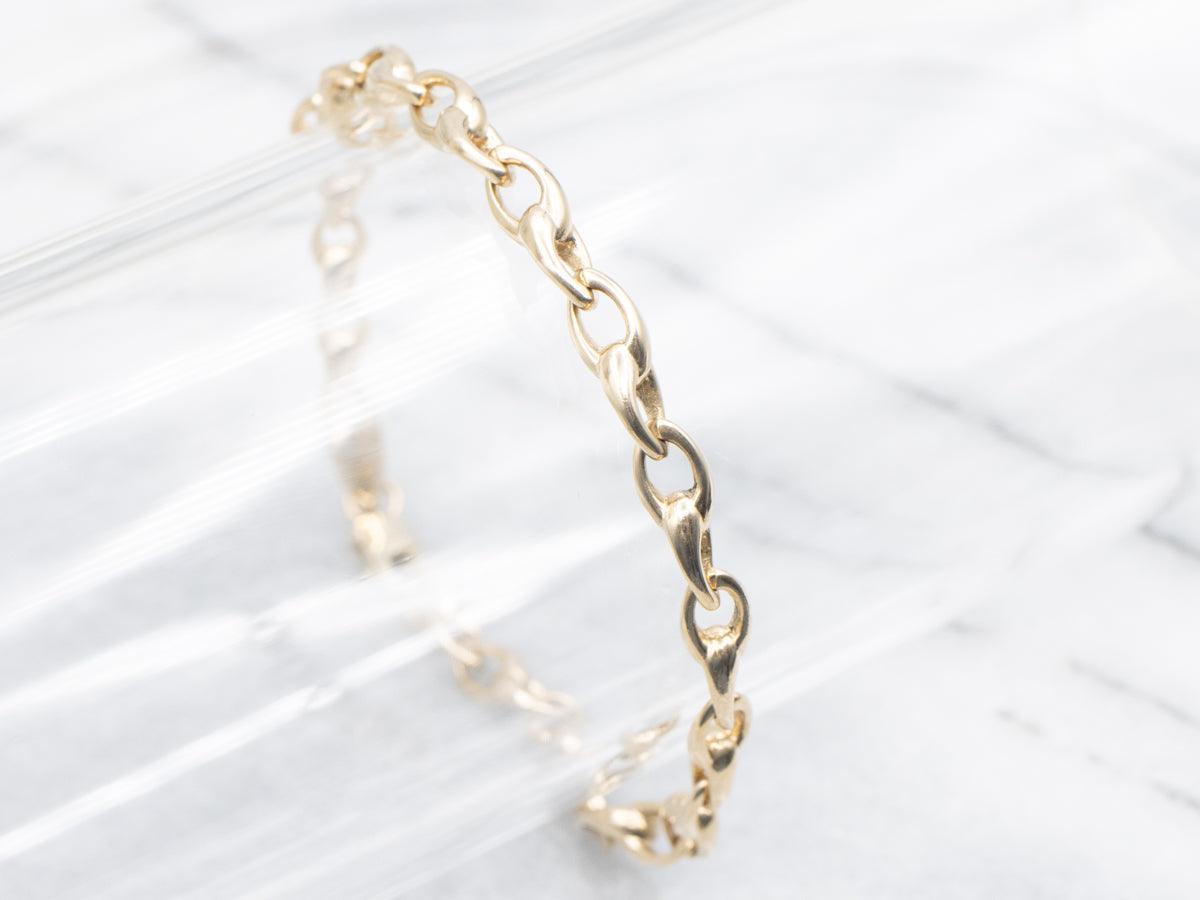 Yellow Gold Oval Link Bracelet