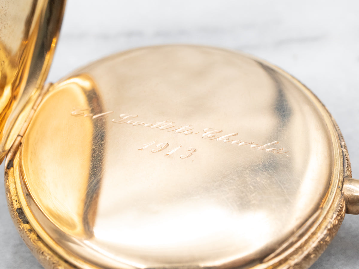 Antique 1913 Arthur B. Duncan Gold Pocket Watch