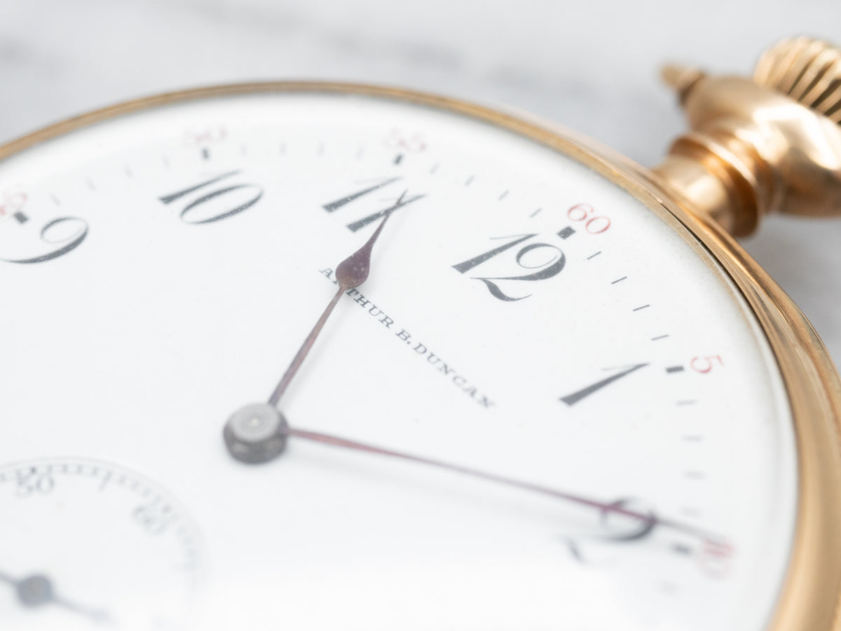 Antique 1913 Arthur B. Duncan Gold Pocket Watch