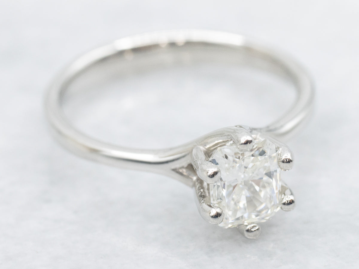 Brilliant Emerald-Cut Diamond Solitaire Engagement Ring