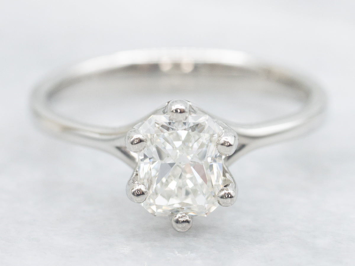 Brilliant Emerald-Cut Diamond Solitaire Engagement Ring