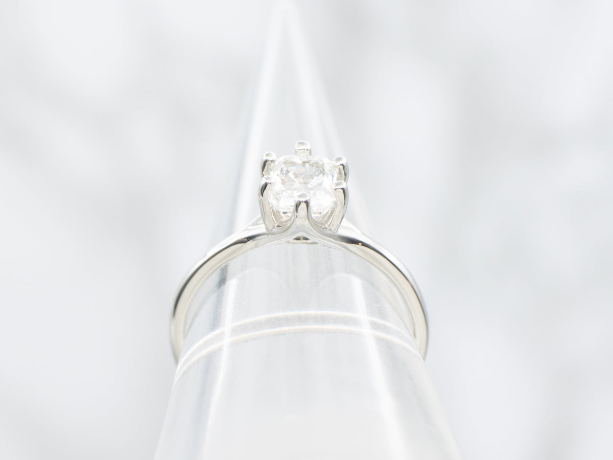 Brilliant Emerald-Cut Diamond Solitaire Engagement Ring