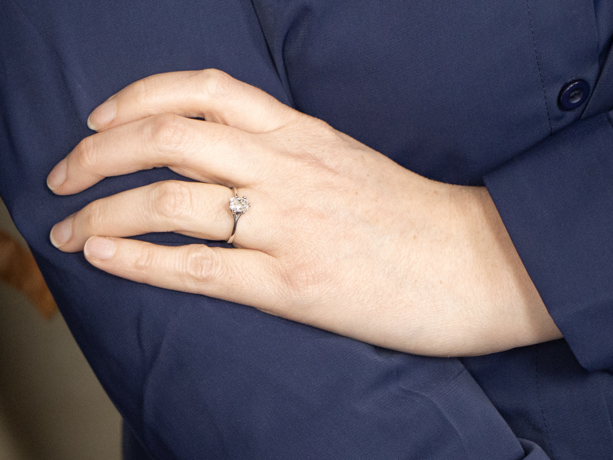 Brilliant Emerald-Cut Diamond Solitaire Engagement Ring