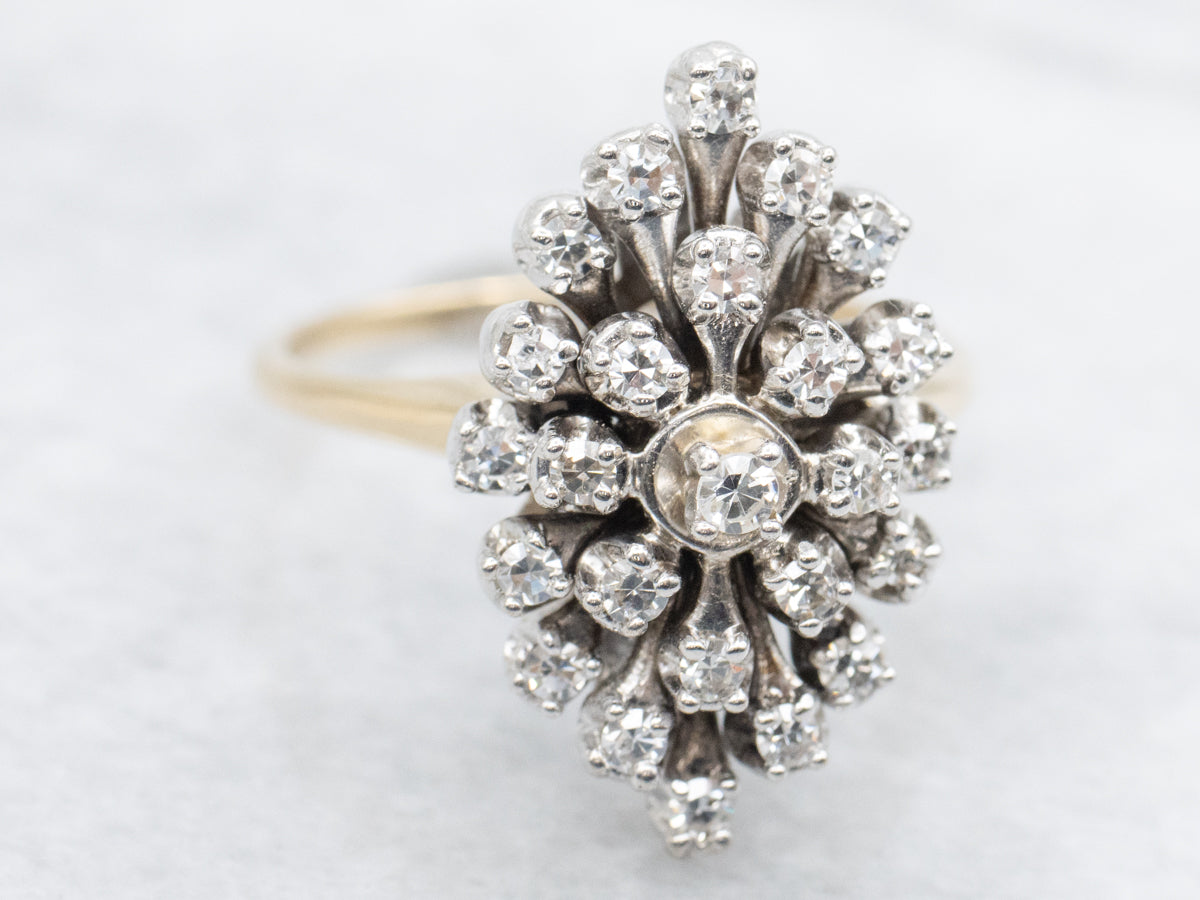 Vintage Diamond Cluster Cocktail Ring