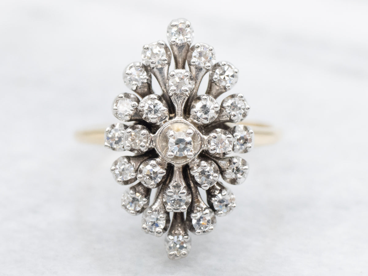 Vintage Diamond Cluster Cocktail Ring