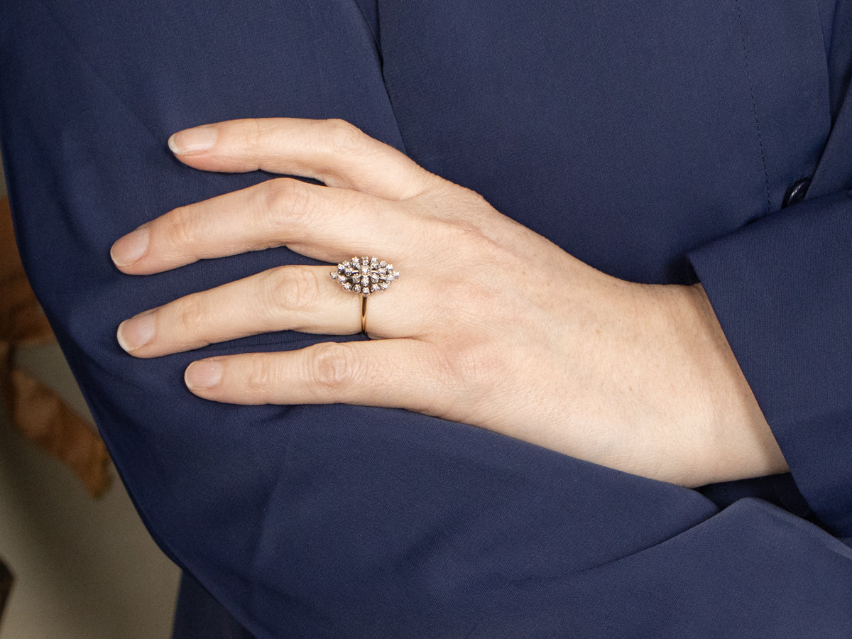 Vintage Diamond Cluster Cocktail Ring