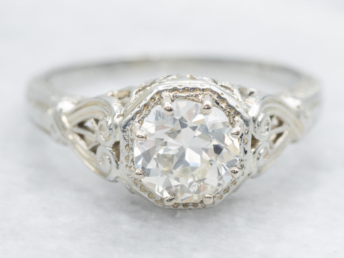 Antique Old European Diamond Solitaire Engagement Ring