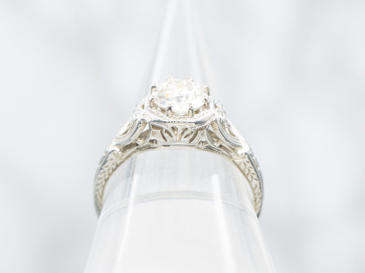 Antique Old European Diamond Solitaire Engagement Ring