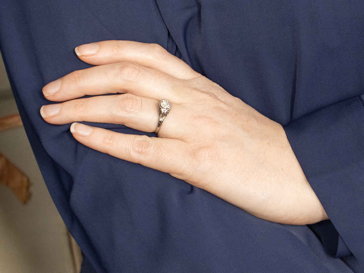 Antique Old European Diamond Solitaire Engagement Ring