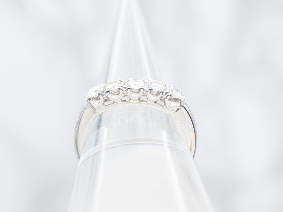 Sparkling Five Stone Diamond Wedding Band