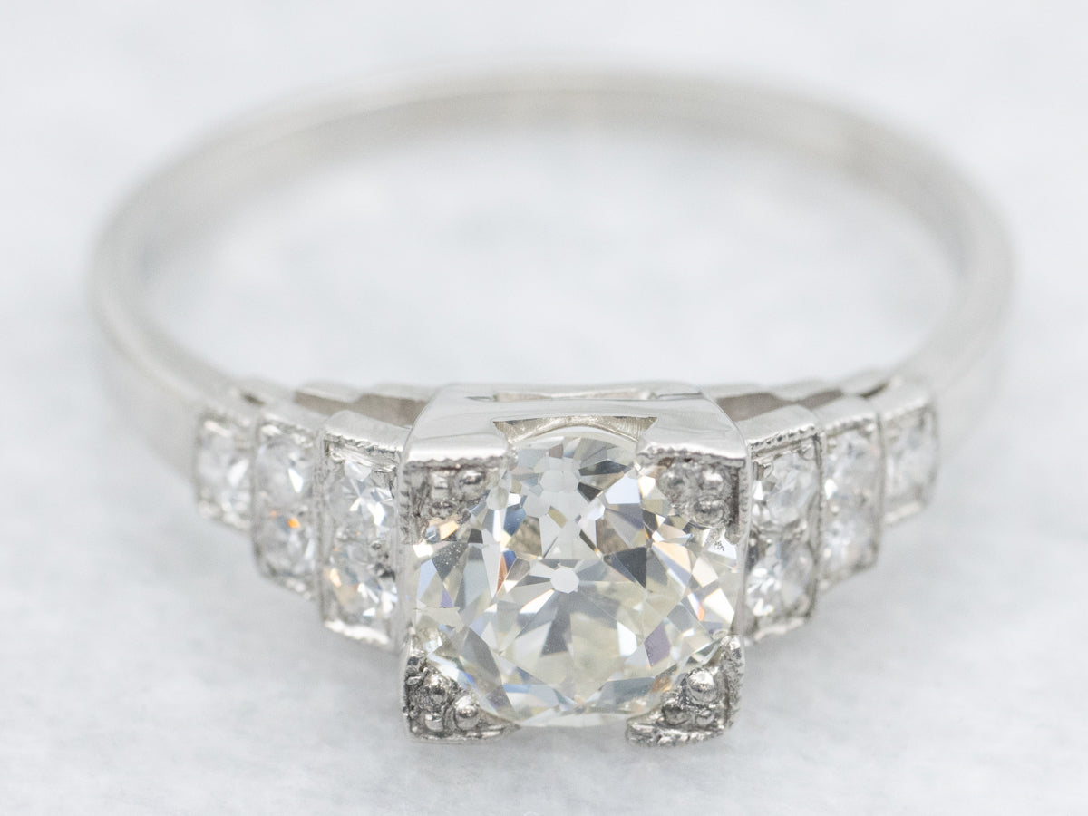 Antique Old Mine Cut Diamond Engagement Ring