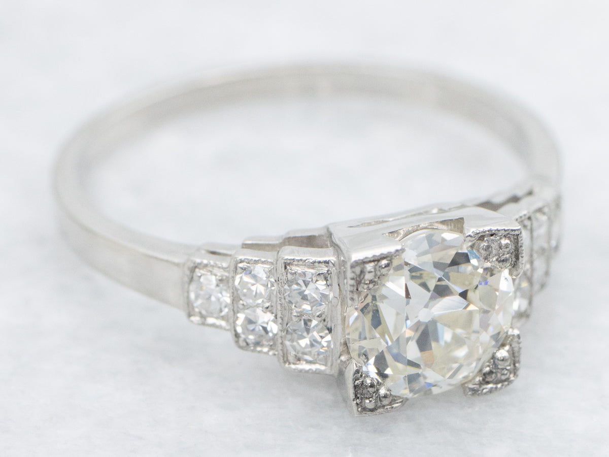 Antique Old Mine Cut Diamond Engagement Ring