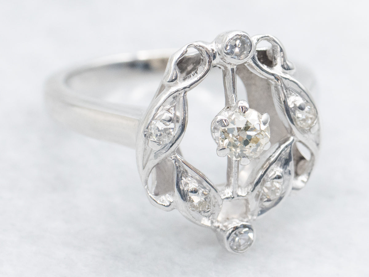 Antique Old Mine Cut Diamond Dinner Ring