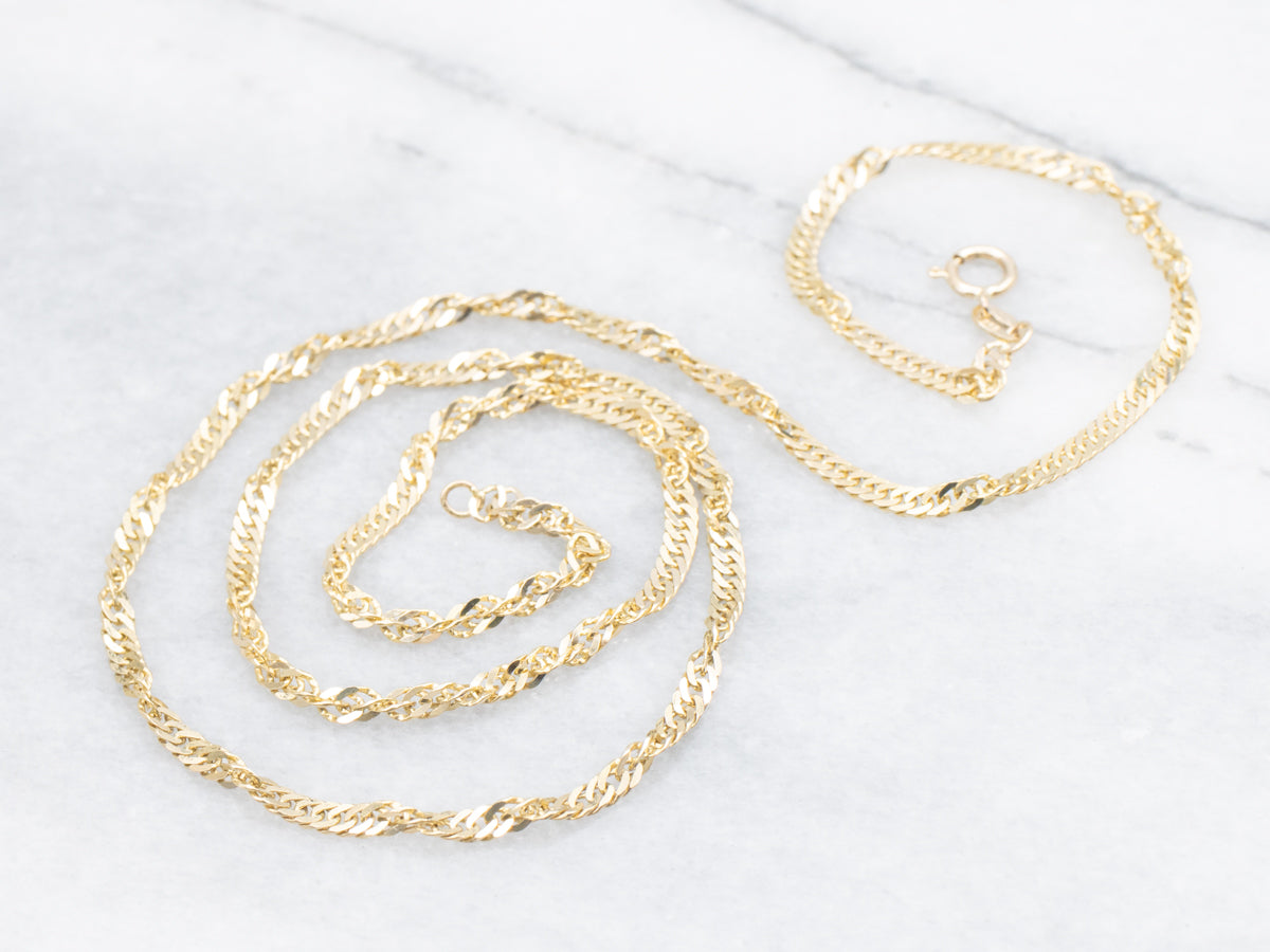 Yellow 14-Karat Gold Twisted Curb Chain