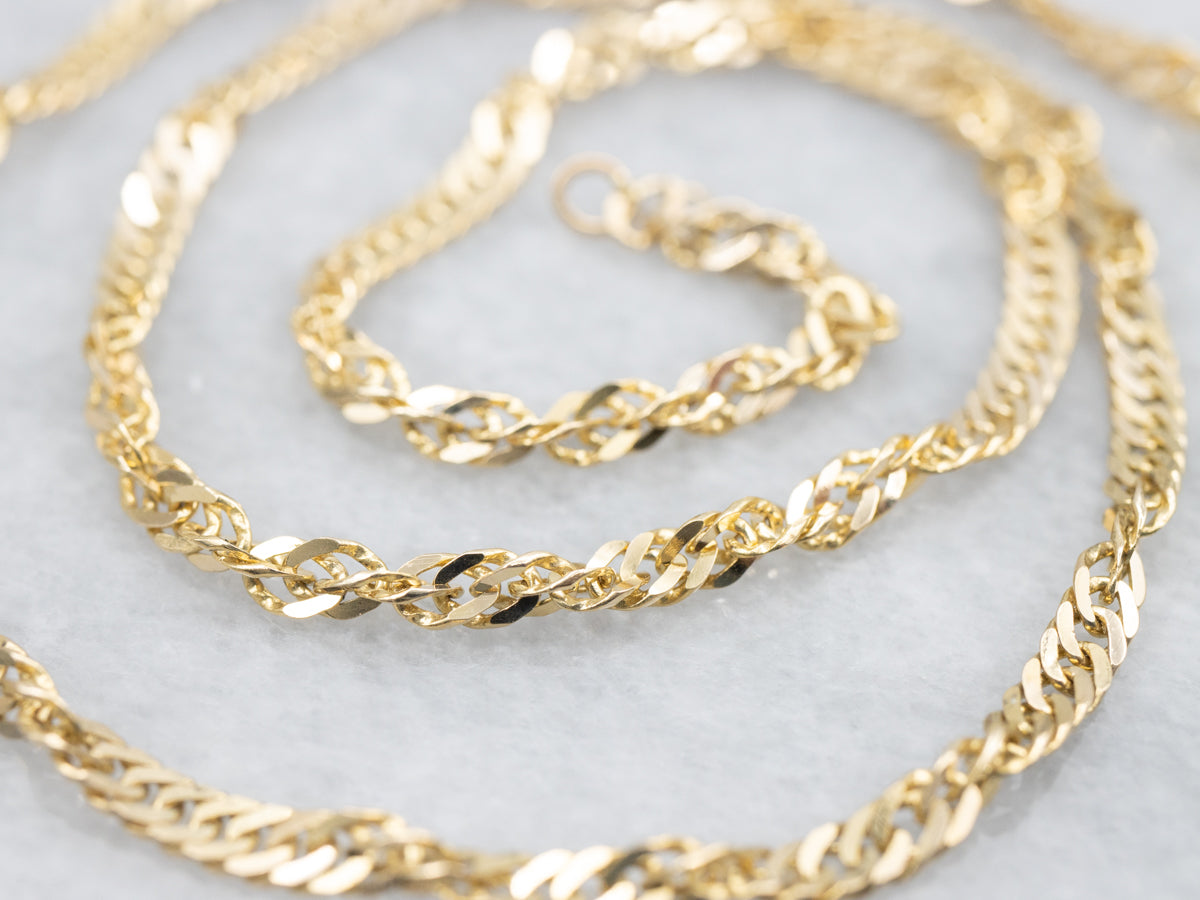 Yellow 14-Karat Gold Twisted Curb Chain