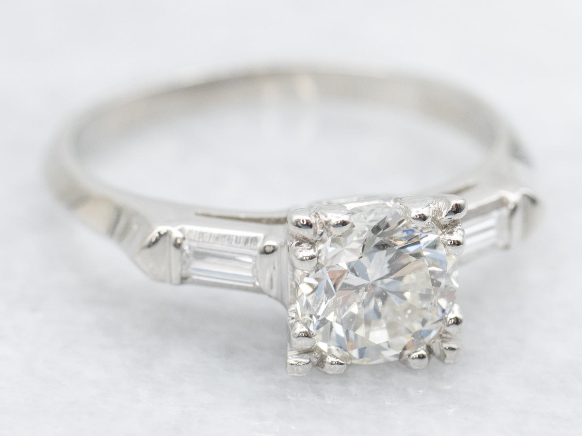 Platinum 1950s Diamond Engagement Ring