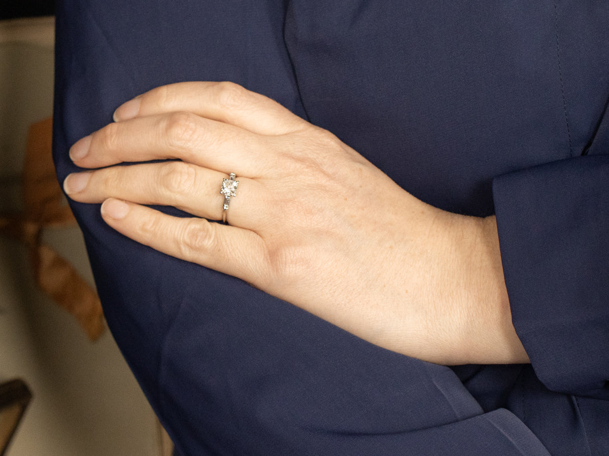 Platinum 1950s Diamond Engagement Ring