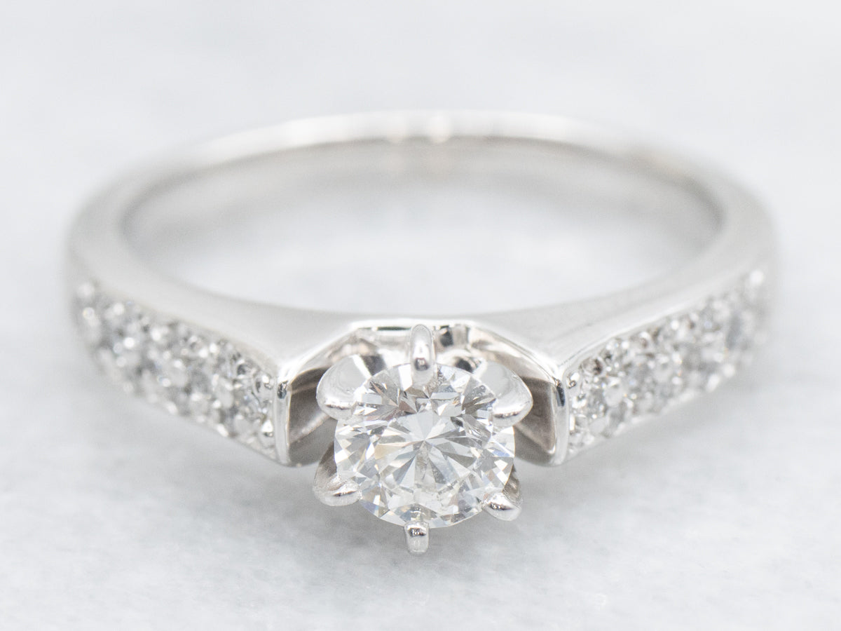 Round Brilliant Diamond Modern Engagement Ring